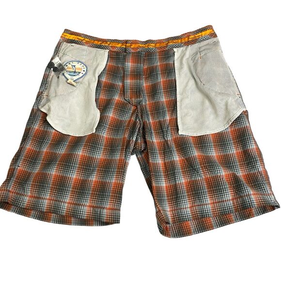 Tommy Bahama Paradise Tech Men's Shorts Size 34 Nylon Orange White Gray Fishing - Picture 13 of 16